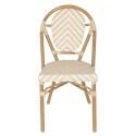 Silla de jardín estilo bistro parisino en aluminio y ratán sintético