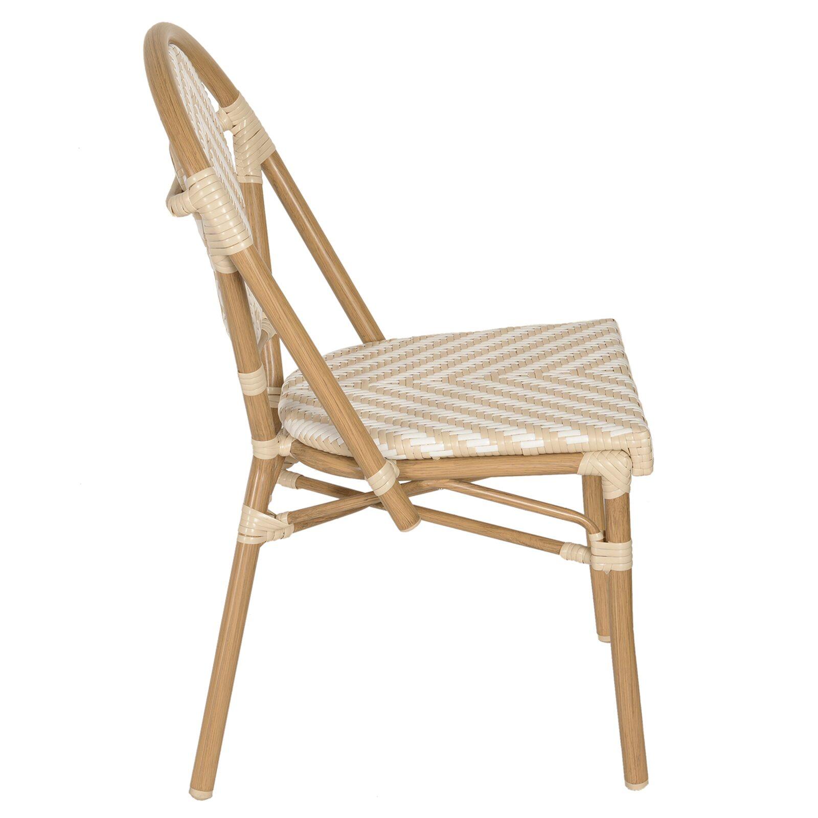 Silla de jardín estilo bistro parisino en aluminio y ratán sintético Silla de jardín estilo bistro parisino en aluminio y ratán sintético