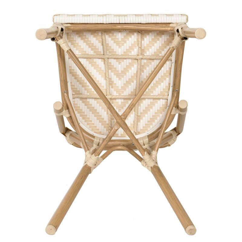 Silla de jardín estilo bistro parisino en aluminio y ratán sintético