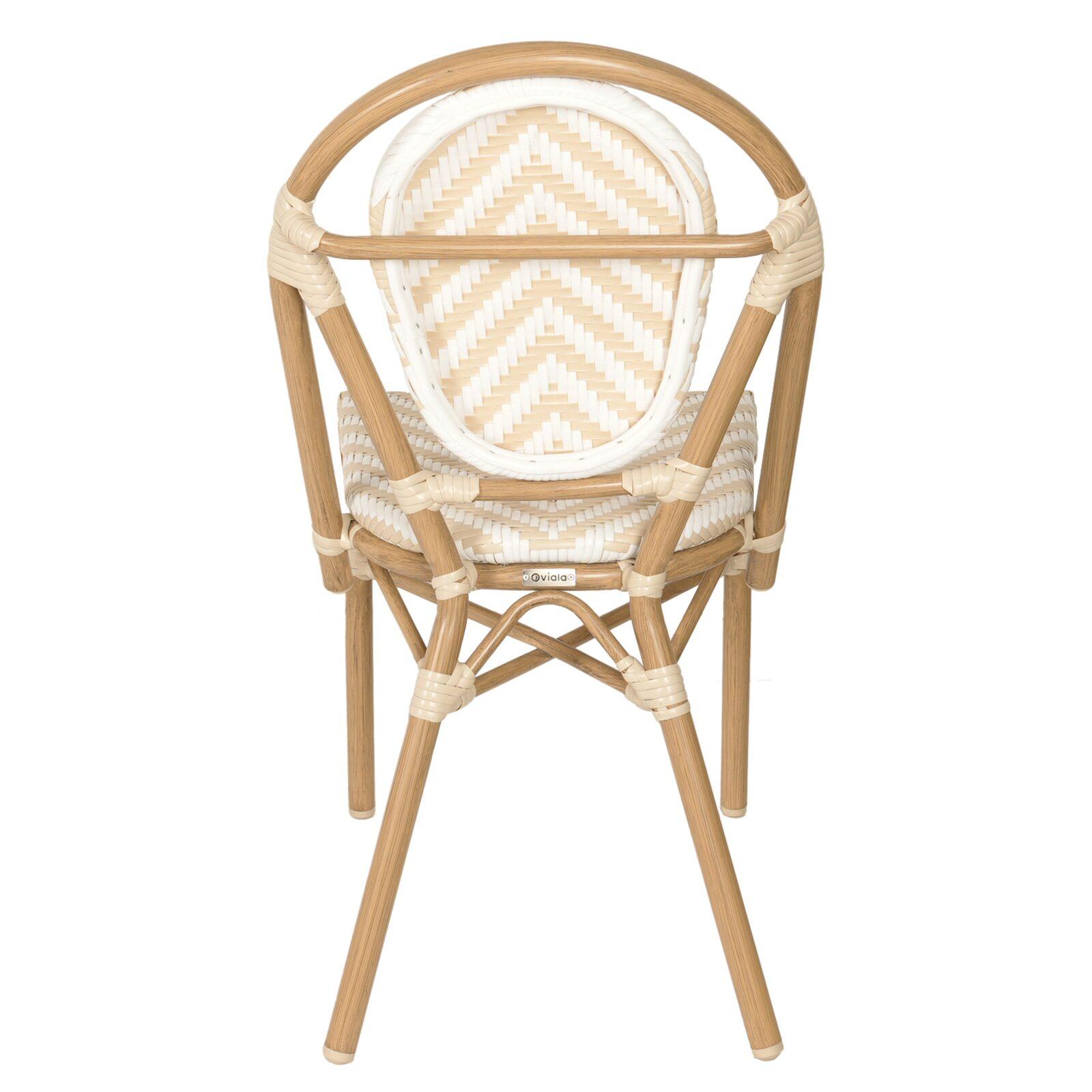 Silla de jardín estilo bistro parisino en aluminio y ratán sintético Silla de jardín estilo bistro parisino en aluminio y ratán sintético