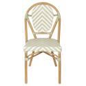 Silla de jardín estilo bistro parisino en aluminio y ratán sintético