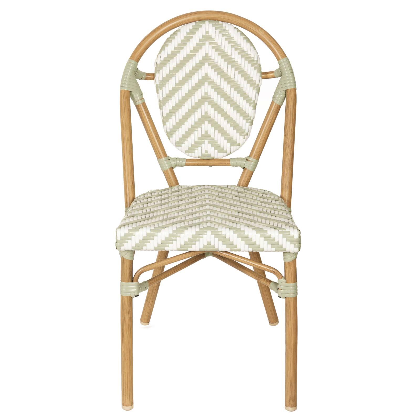 Silla de jardín estilo bistro parisino en aluminio y ratán sintético