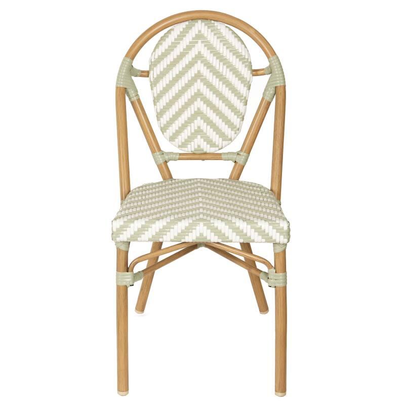 Silla de jardín estilo bistro parisino en aluminio y ratán sintético (2/6)