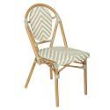 Silla de jardín estilo bistro parisino en aluminio y ratán sintético