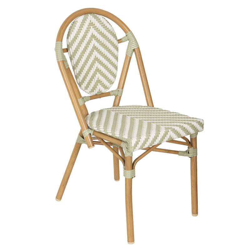 Silla de jardín estilo bistro parisino en aluminio y ratán sintético