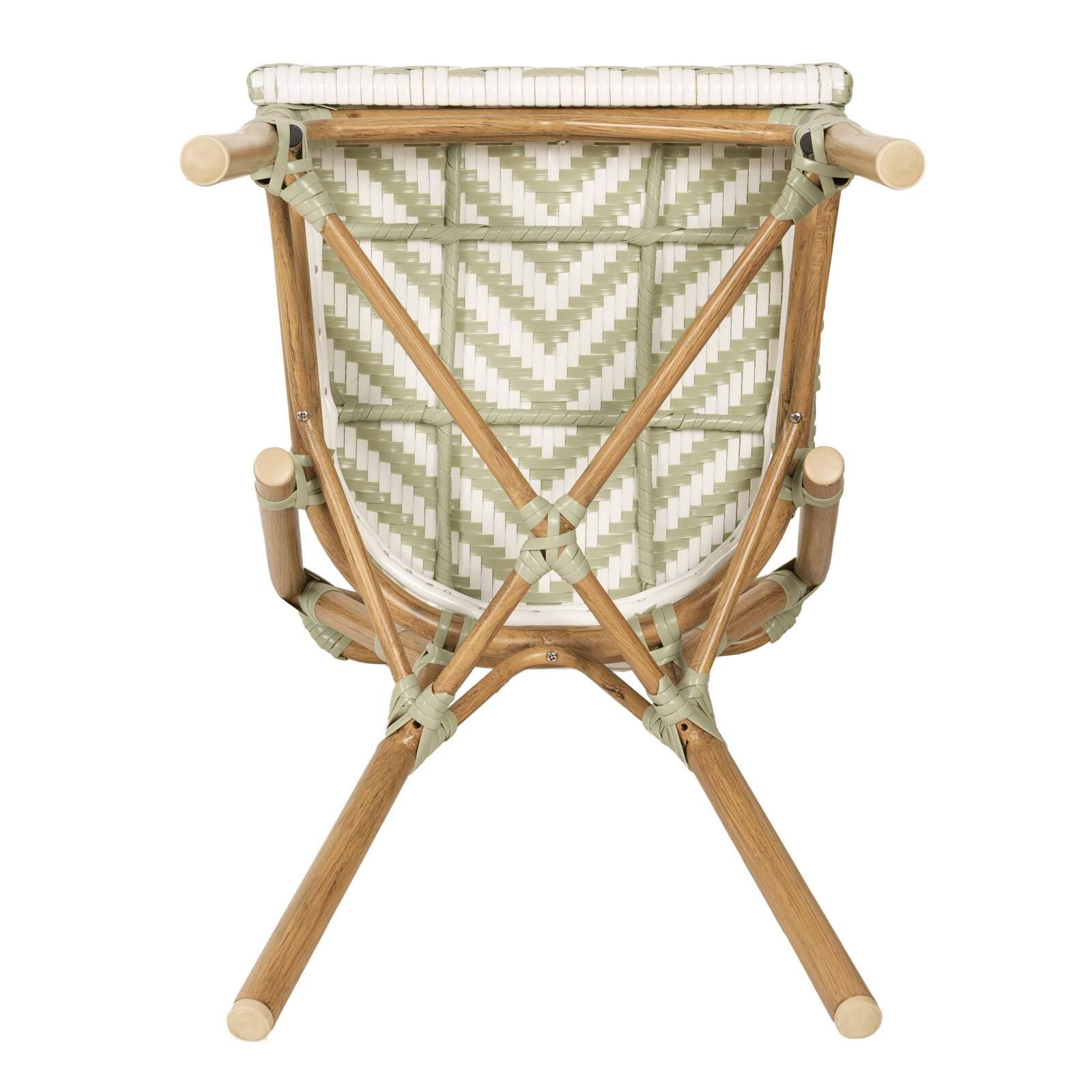 Silla de jardín estilo bistro parisino en aluminio y ratán sintético