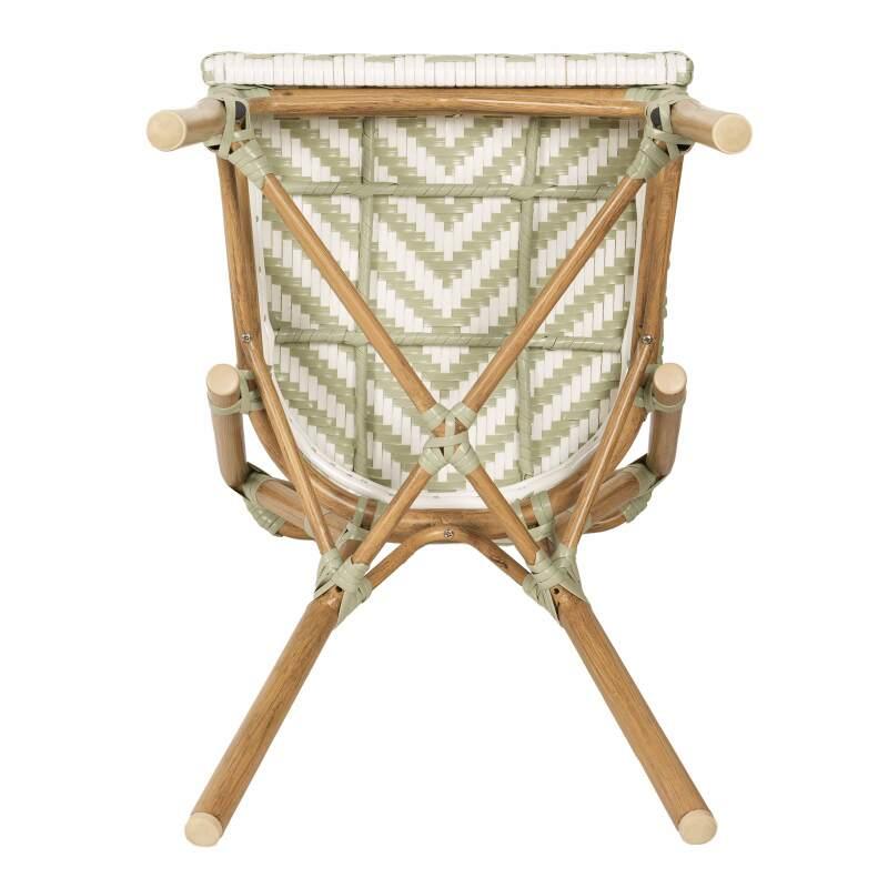 Silla de jardín estilo bistro parisino en aluminio y ratán sintético (5/6)