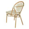 Silla de jardín estilo bistro parisino en aluminio y ratán sintético