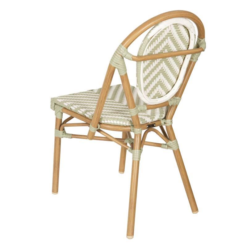 Silla de jardín estilo bistro parisino en aluminio y ratán sintético