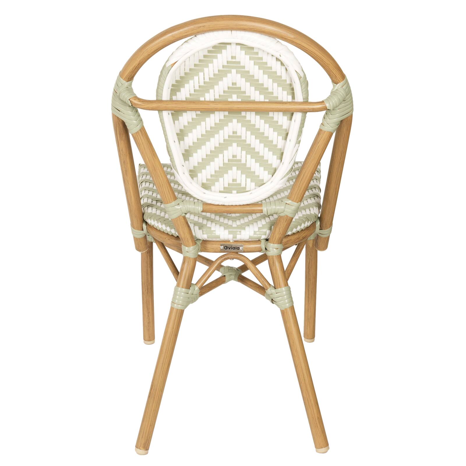 Silla de jardín estilo bistro parisino en aluminio y ratán sintético