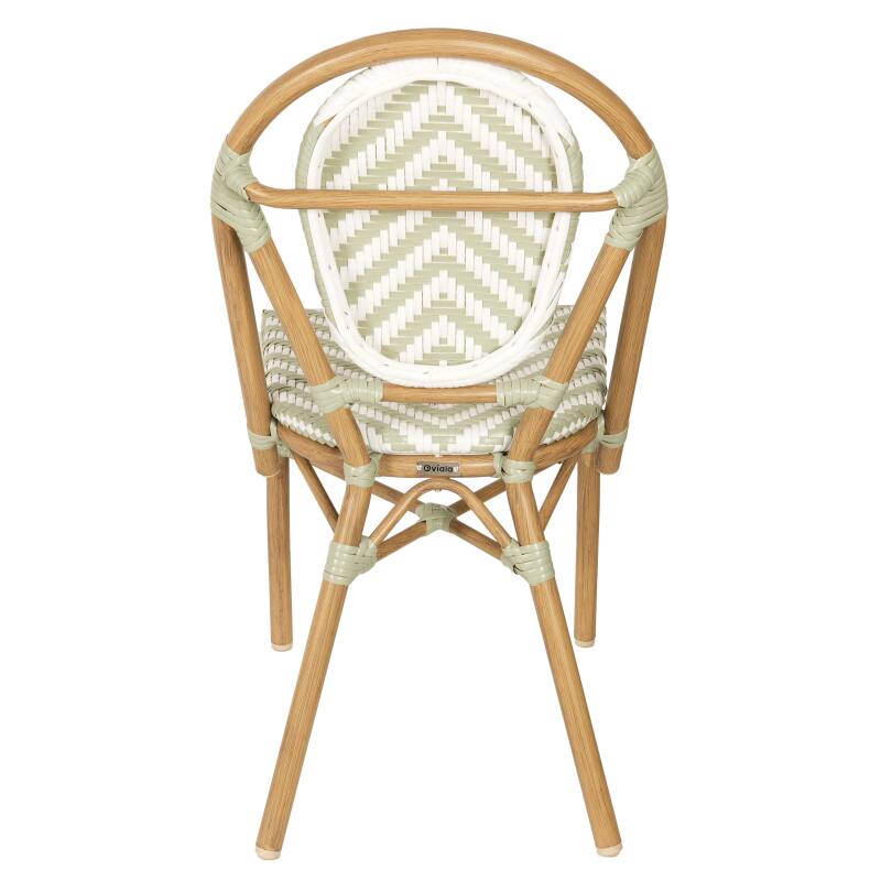 Silla de jardín estilo bistro parisino en aluminio y ratán sintético (4/6)