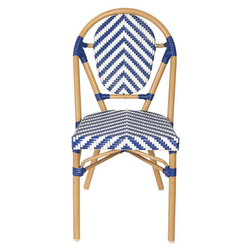 Silla de jardín estilo bistro parisino en aluminio y ratán sintético