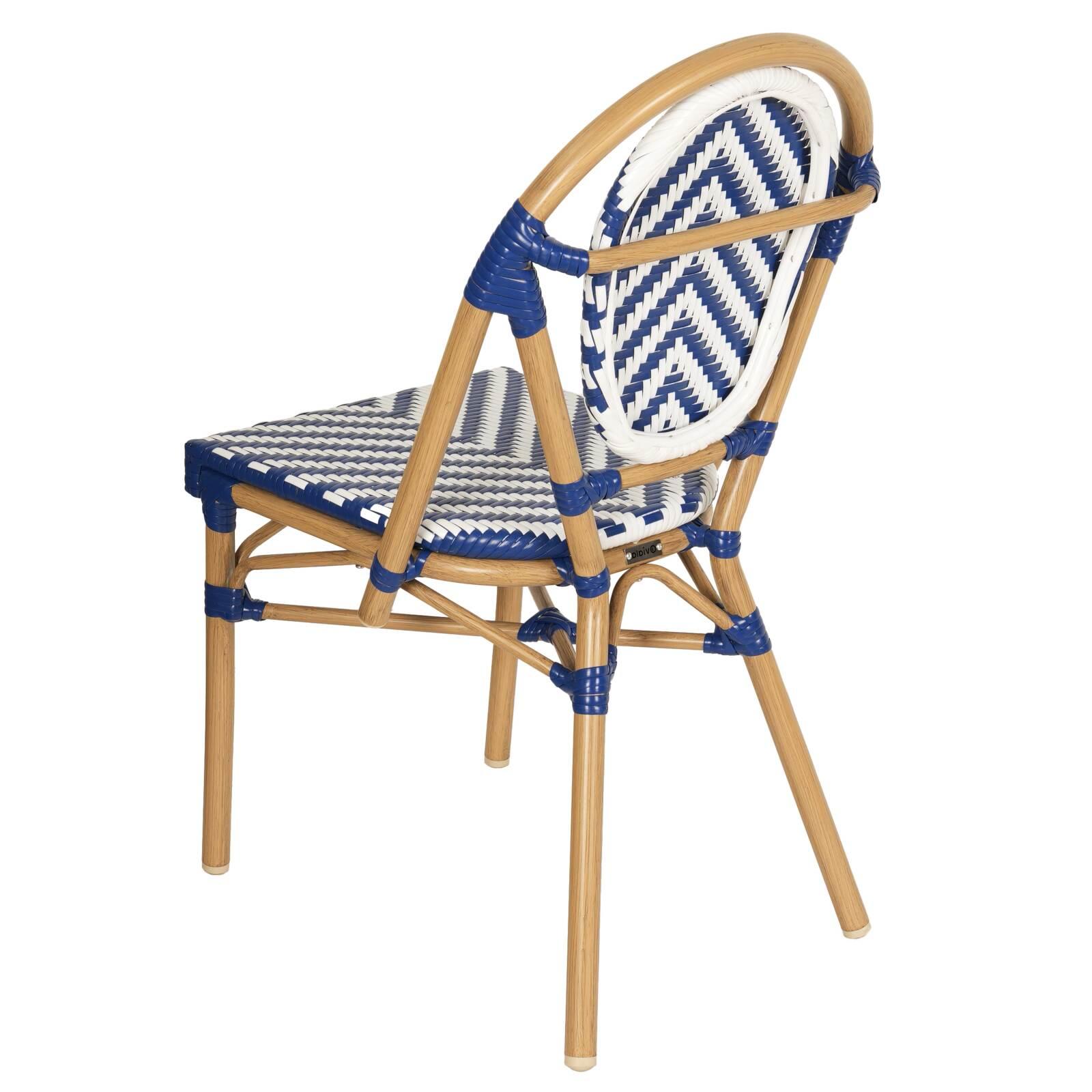 Silla de jardín estilo bistro parisino en aluminio y ratán sintético