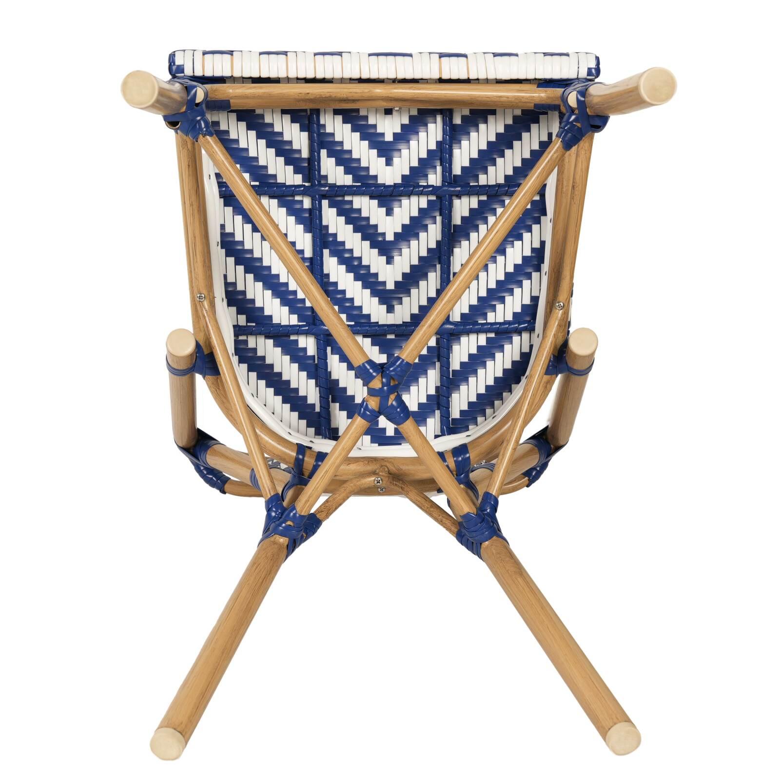 Silla de jardín estilo bistro parisino en aluminio y ratán sintético Silla de jardín estilo bistro parisino en aluminio y ratán sintético