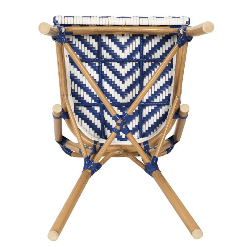 Silla de jardín estilo bistro parisino en aluminio y ratán sintético