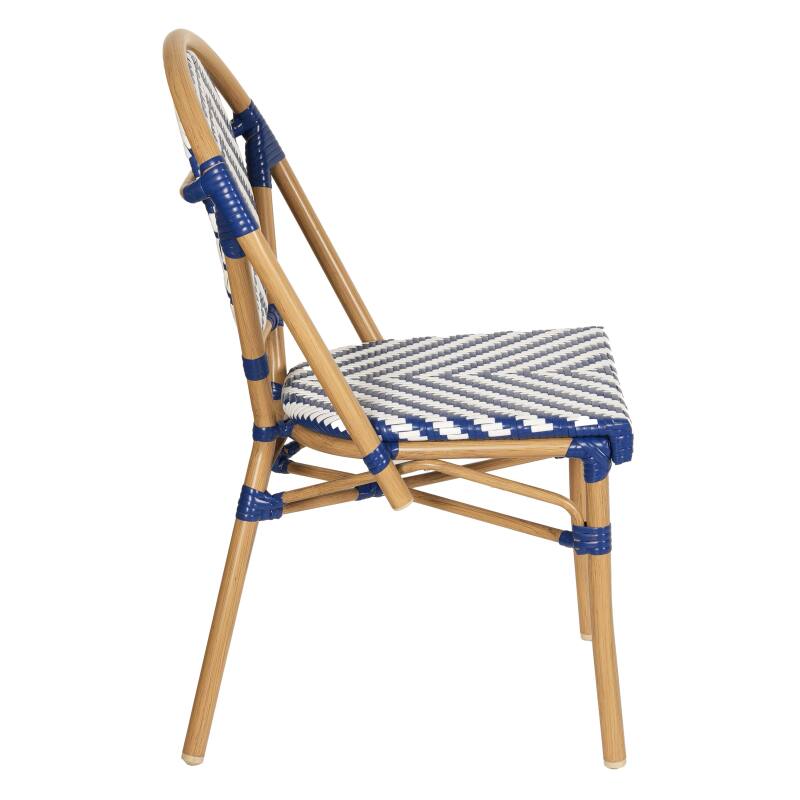 Silla de jardín estilo bistro parisino en aluminio y ratán sintético (3/6)