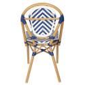 Silla de jardín estilo bistro parisino en aluminio y ratán sintético