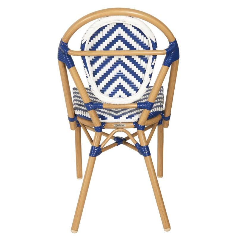 Silla de jardín estilo bistro parisino en aluminio y ratán sintético (4/6)