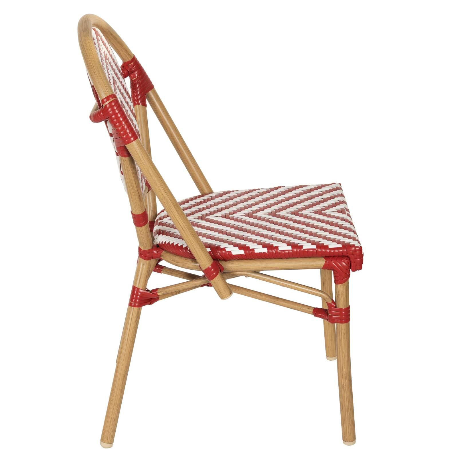 Silla de jardín estilo bistro parisino en aluminio y ratán sintético