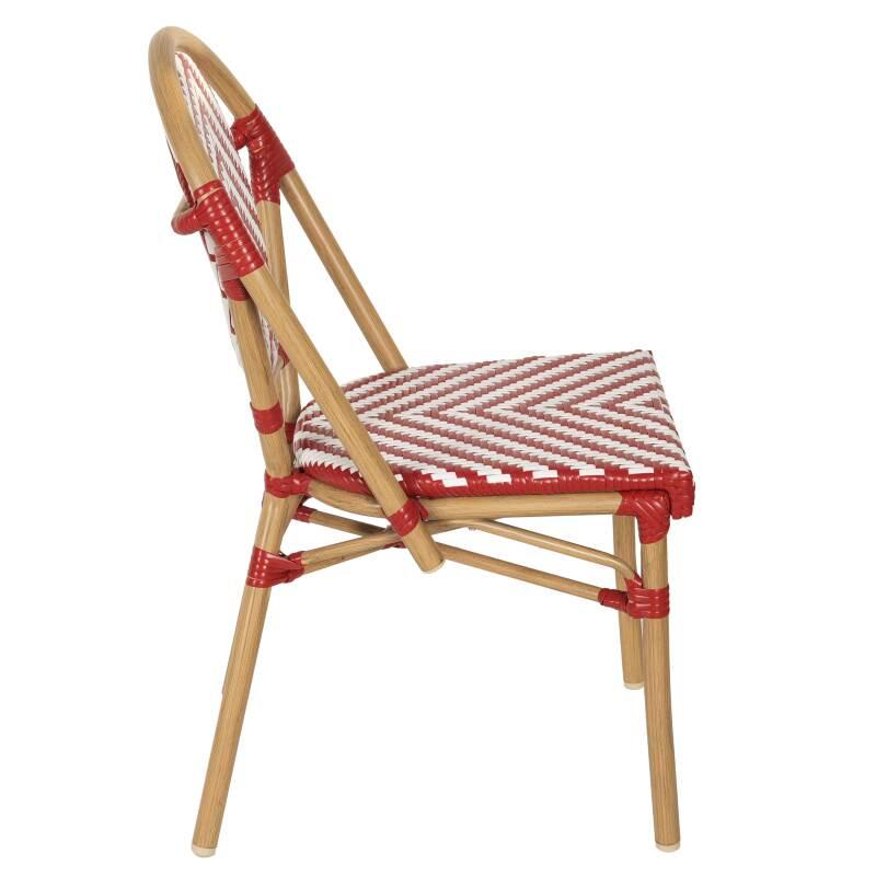 Silla de jardín estilo bistro parisino en aluminio y ratán sintético (3/6)