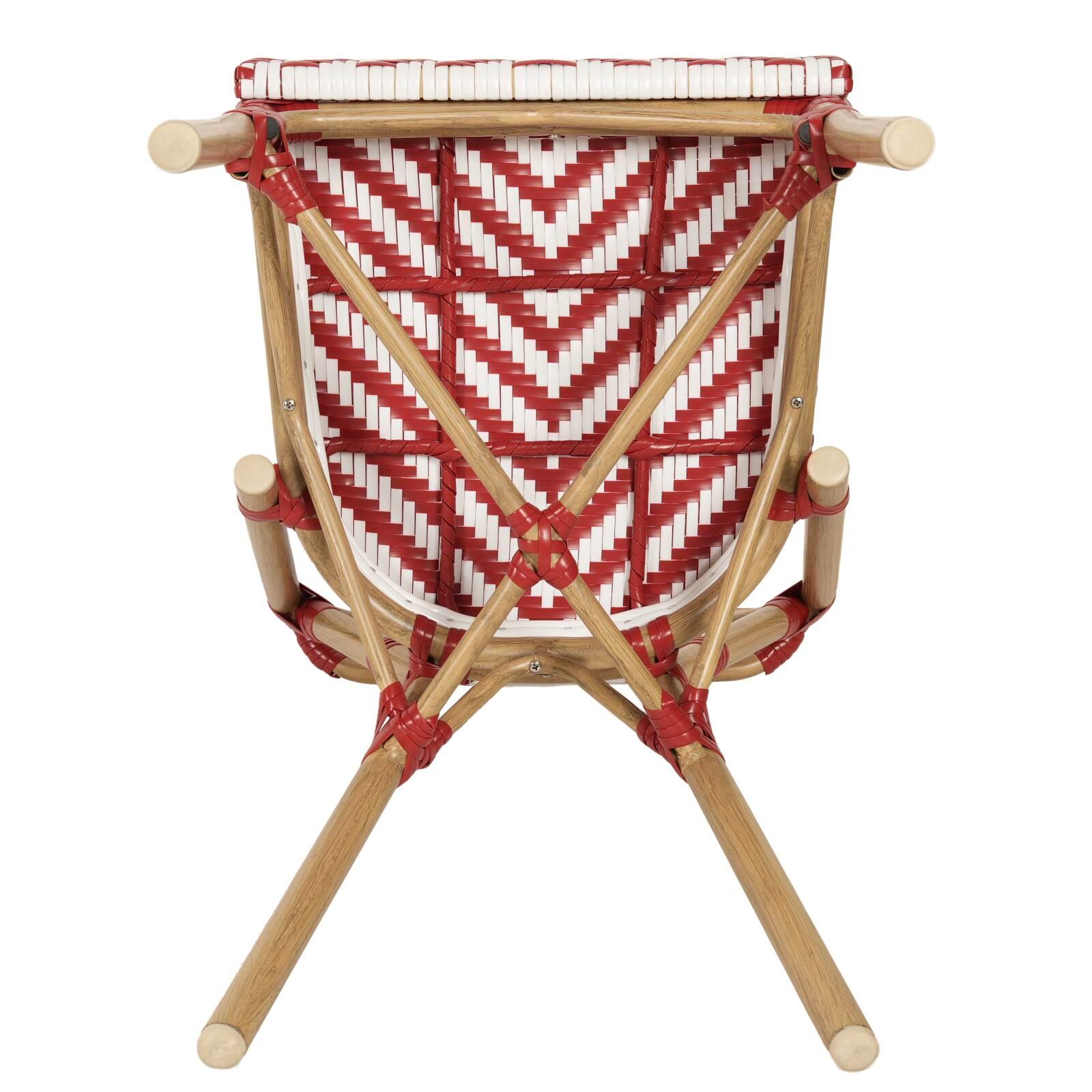 Silla de jardín estilo bistro parisino en aluminio y ratán sintético