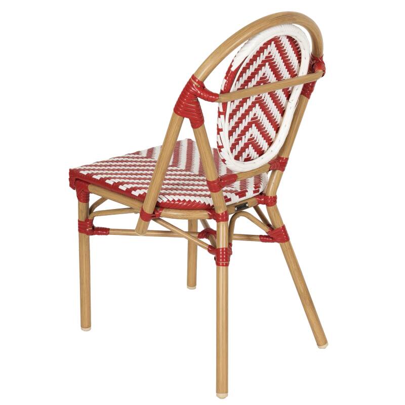 Silla de jardín estilo bistro parisino en aluminio y ratán sintético