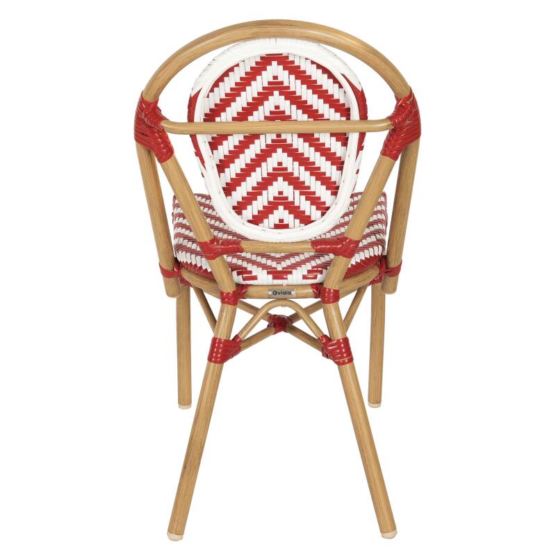 Silla de jardín estilo bistro parisino en aluminio y ratán sintético (4/6)