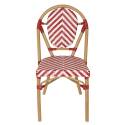 Silla de jardín estilo bistro parisino en aluminio y ratán sintético