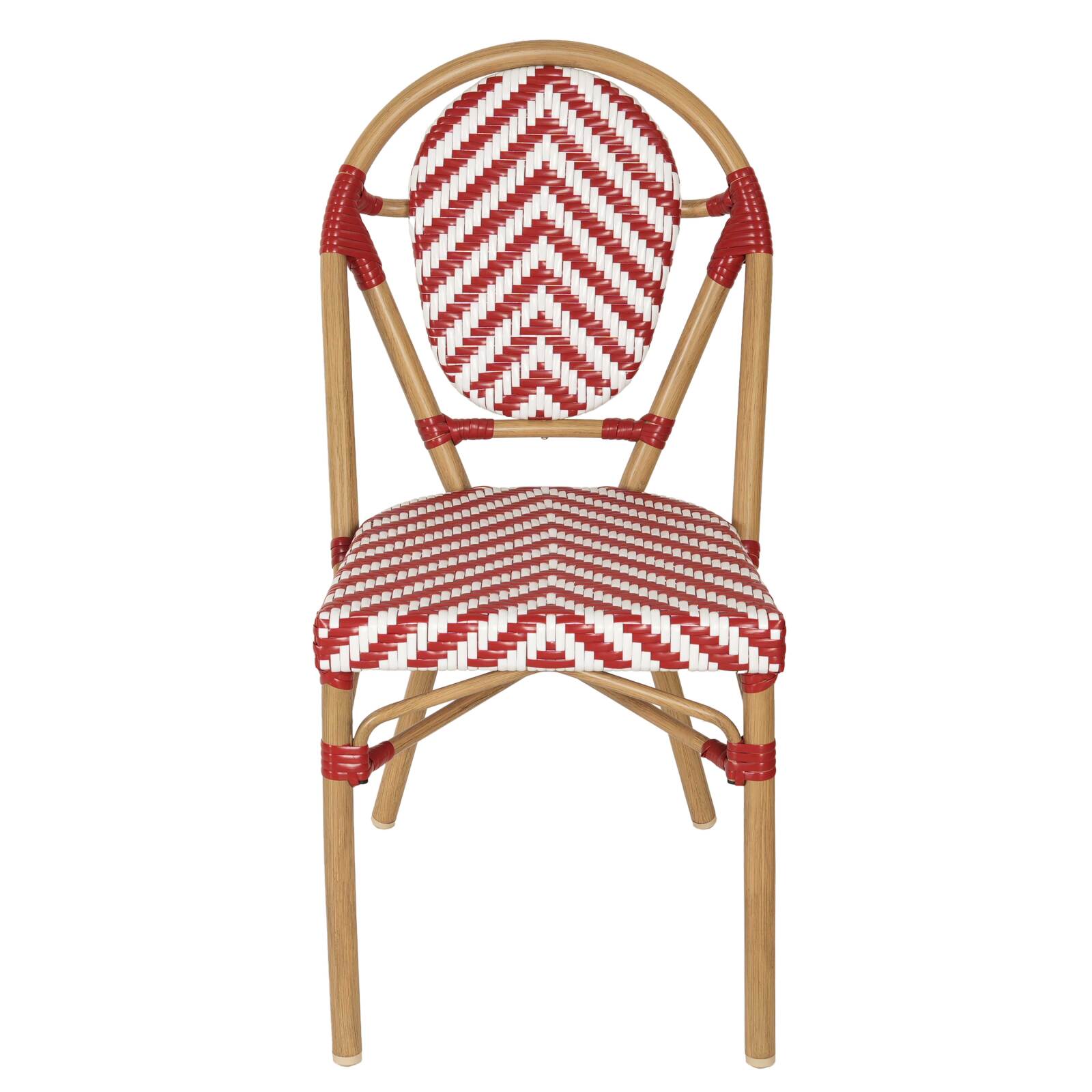 Silla de jardín estilo bistro parisino en aluminio y ratán sintético