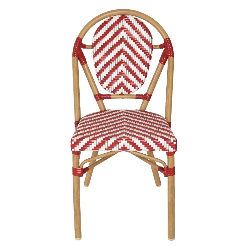 Silla de jardín estilo bistro parisino en aluminio y ratán sintético (2/6)