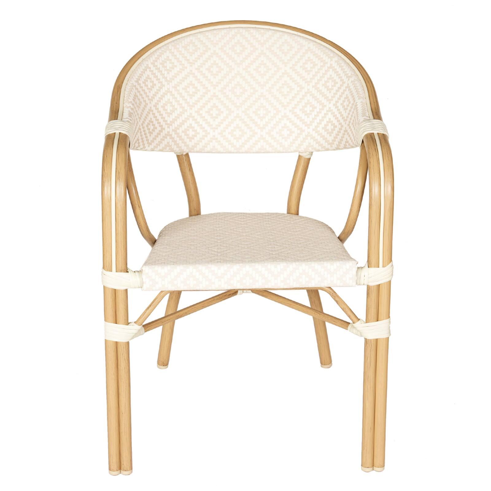 Silla de jardín estilo bistro parisino en aluminio y ratán sintético