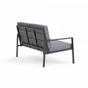 Conjunto de jardín bajo 4 plazas de aluminio compuesto de un sofá, 2 sillones y una mesa de centro