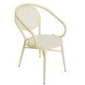 Silla de jardín estilo bistro parisino en aluminio y ratán sintético