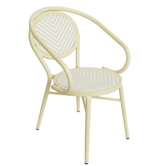 Silla de jardín estilo bistro parisino en aluminio y ratán sintético