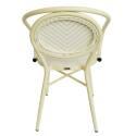 Silla de jardín estilo bistro parisino en aluminio y ratán sintético
