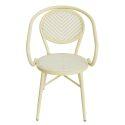 Silla de jardín estilo bistro parisino en aluminio y ratán sintético
