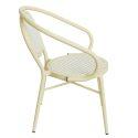 Silla de jardín estilo bistro parisino en aluminio y ratán sintético