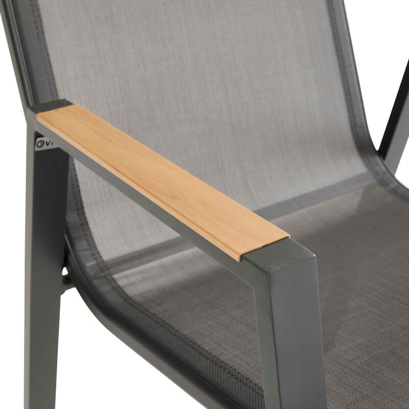 Silla de jardín de aluminio y textileno - Juego de 2