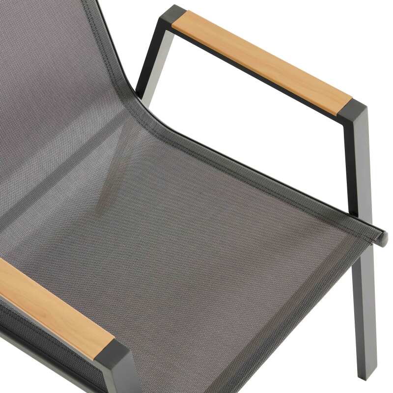 Silla de jardín de aluminio y textileno - Juego de 2