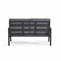 Conjunto de jardín bajo 4 plazas de aluminio compuesto de un sofá, 2 sillones y una mesa de centro