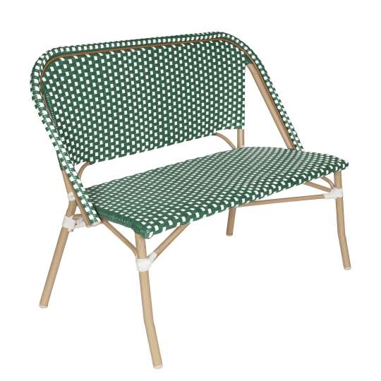 Banco de jardín de aluminio y ratán sintético | Oviala