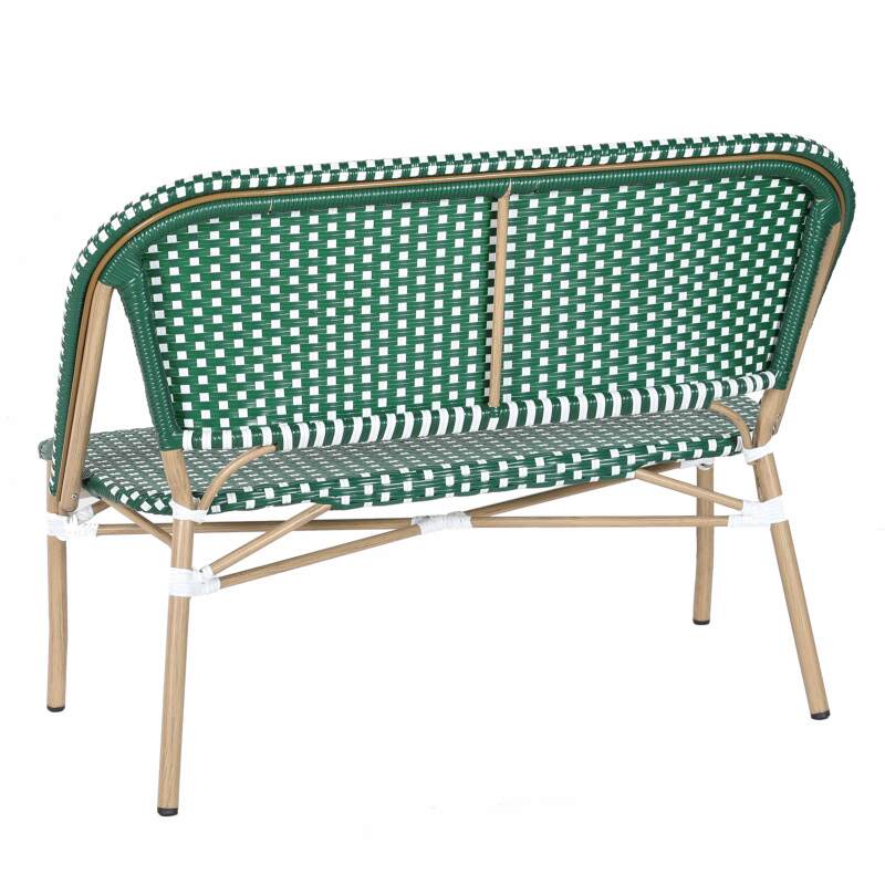 Banco de jardín de aluminio y ratán sintético 