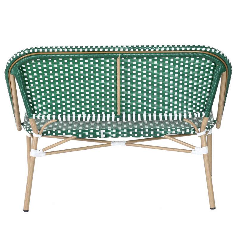 Banco de jardín de aluminio y ratán sintético  (4/5)