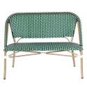 Banco de jardín de aluminio y ratán sintético 
