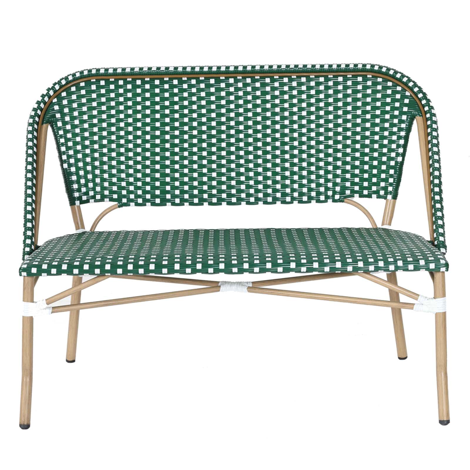 Banco de jardín de aluminio y ratán sintético 