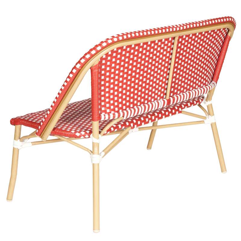 Banco de jardín de aluminio y ratán sintético 