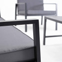 Conjunto de jardín bajo 4 plazas de aluminio compuesto de un sofá, 2 sillones y una mesa de centro