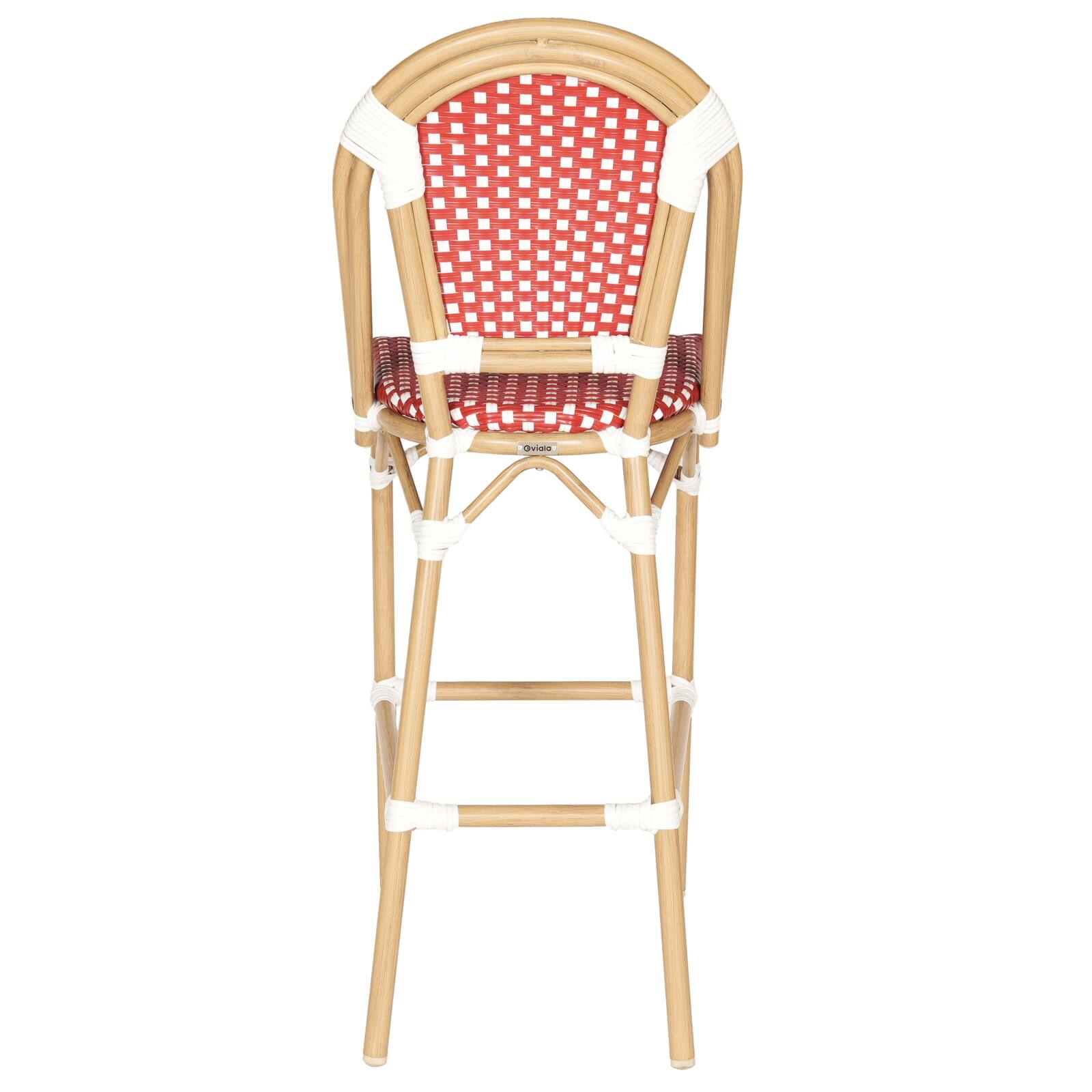 Silla alta de jardín de aluminio y ratán sintético 