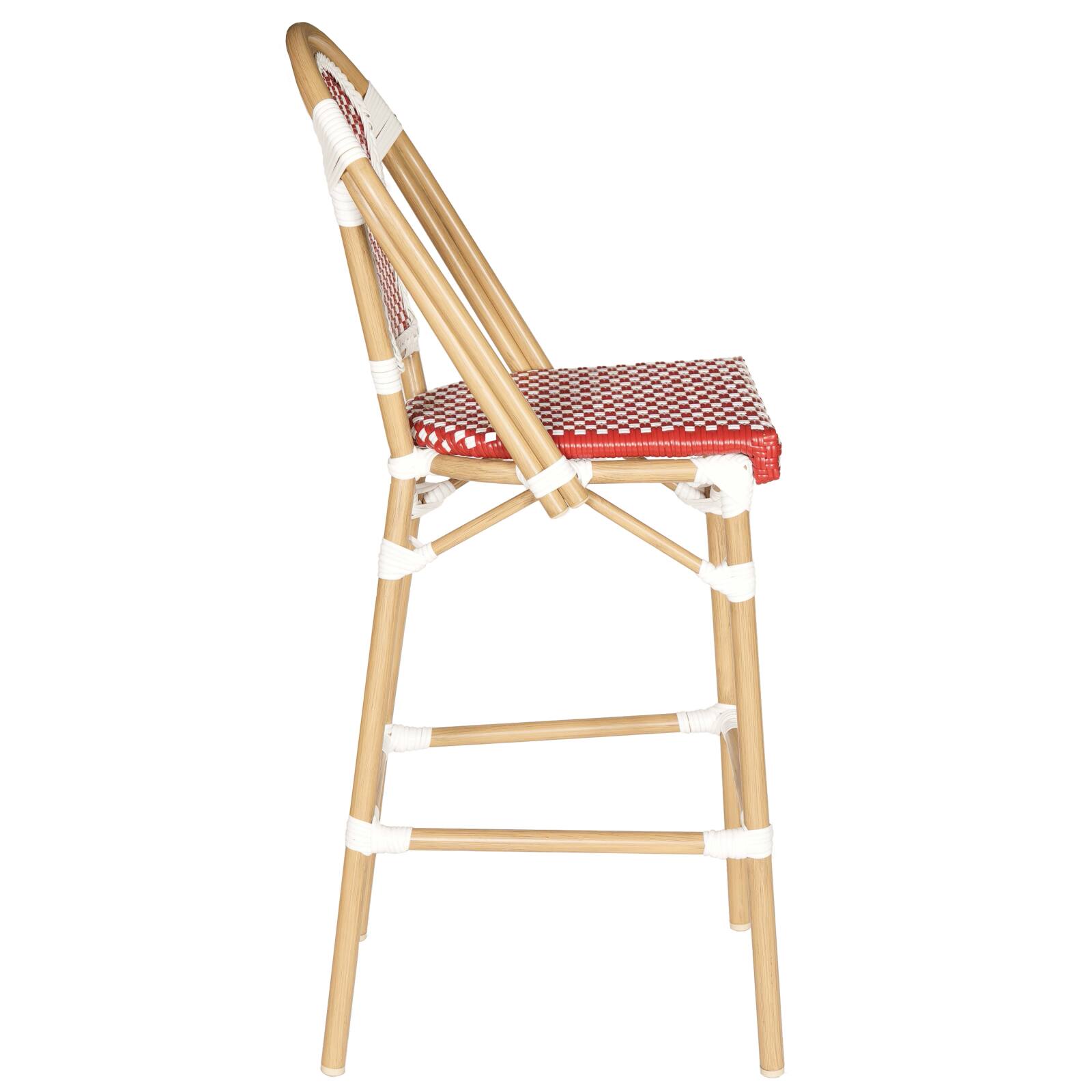 Silla alta de jardín de aluminio y ratán sintético 