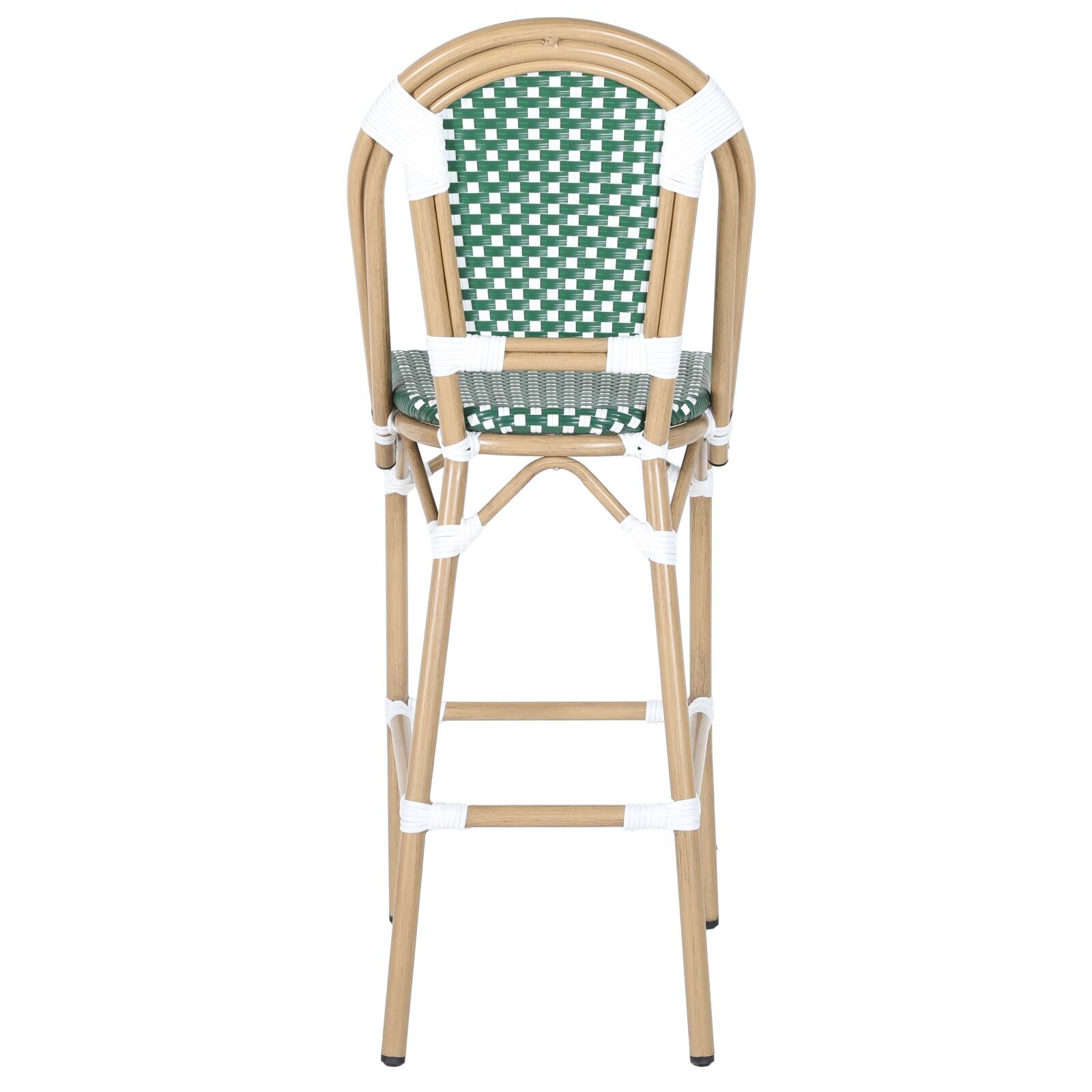 Silla alta de jardín de aluminio y ratán sintético 